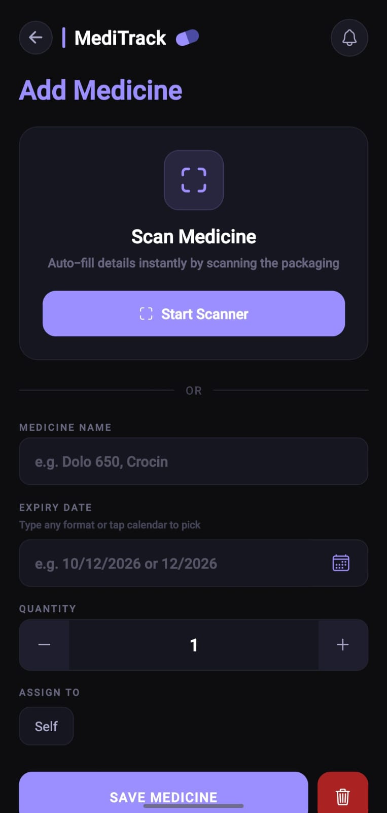 Add Medicine Interface